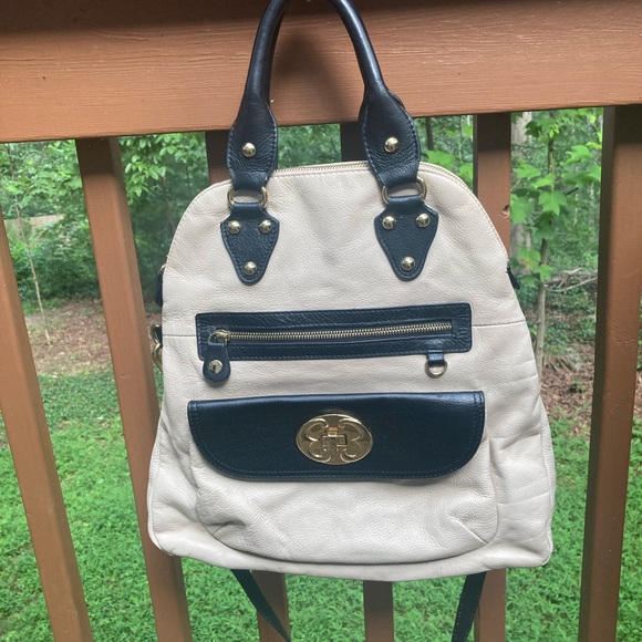 Emma Fox leather tan and black purse - Picture 1 of 12